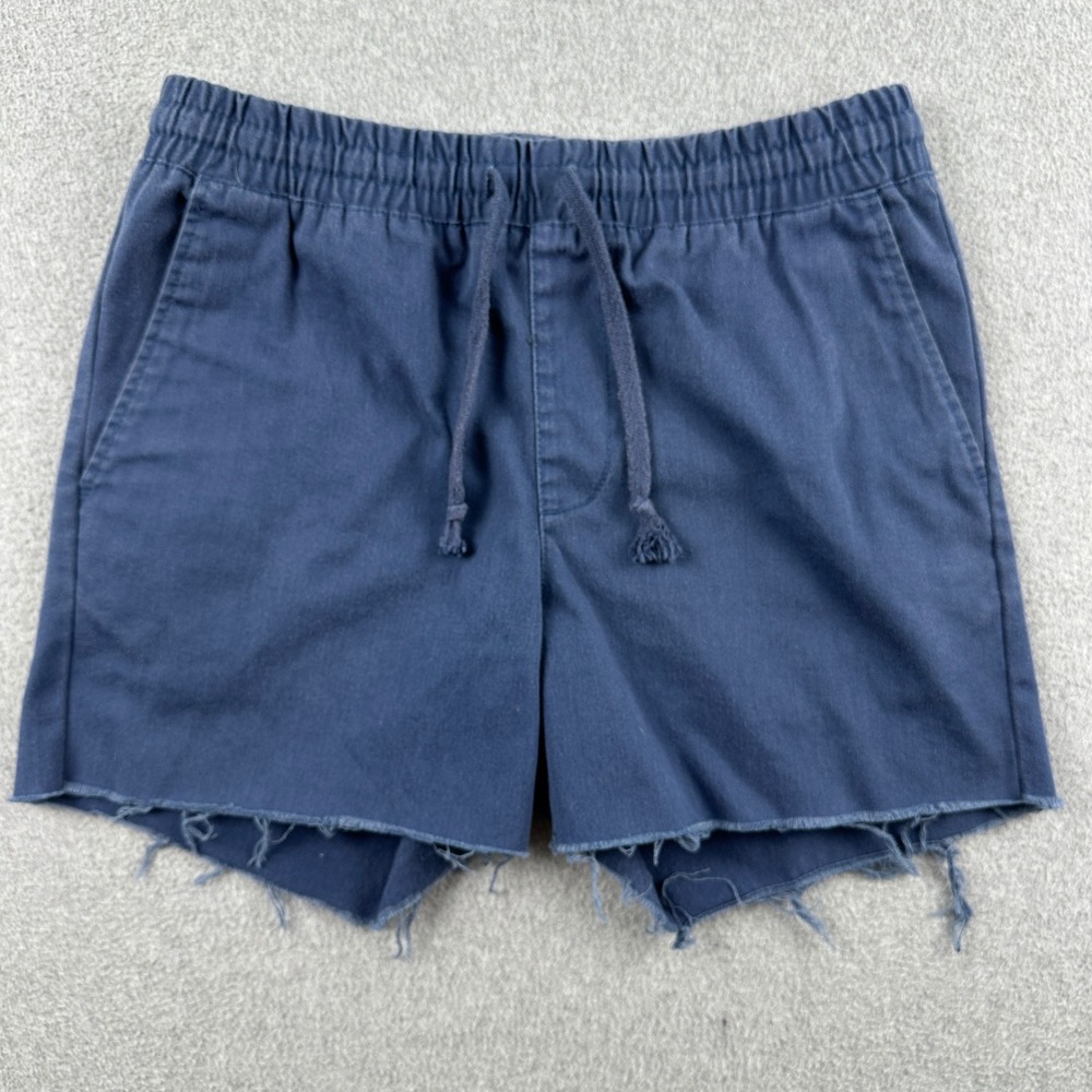 RVCA Shorts Mens‎ XS Blue Cut Off Raw Hem Elastic Waist Drawstring Casual